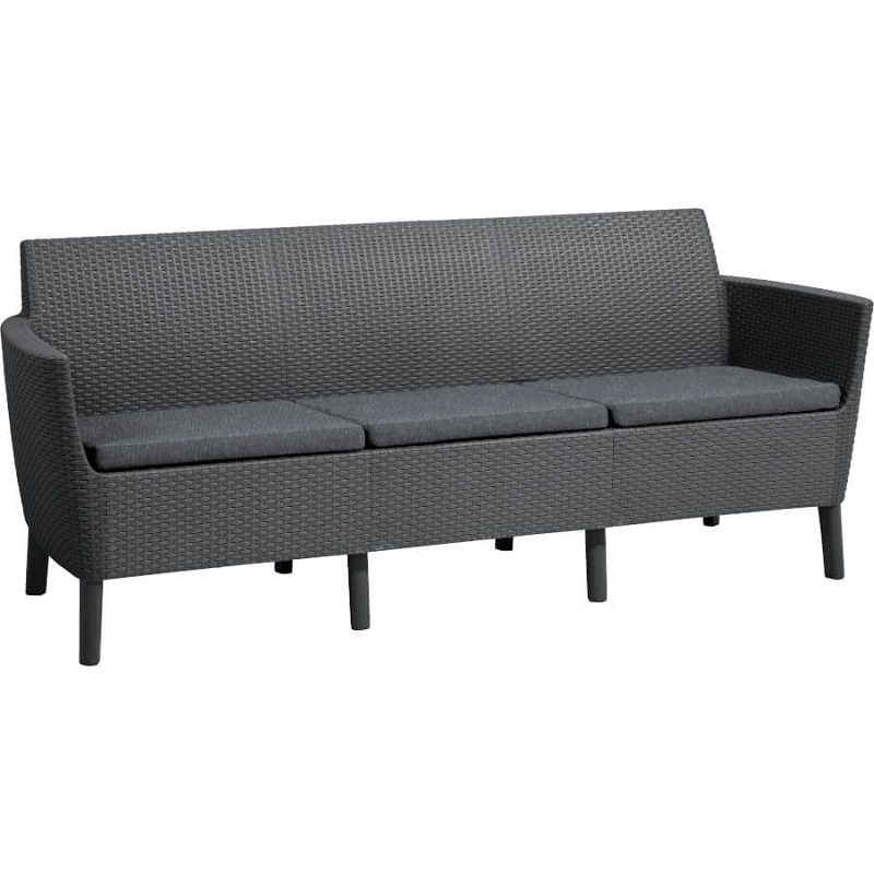 Комплект Salemo 3-местный диван графит/холодный серый 17209039 244100